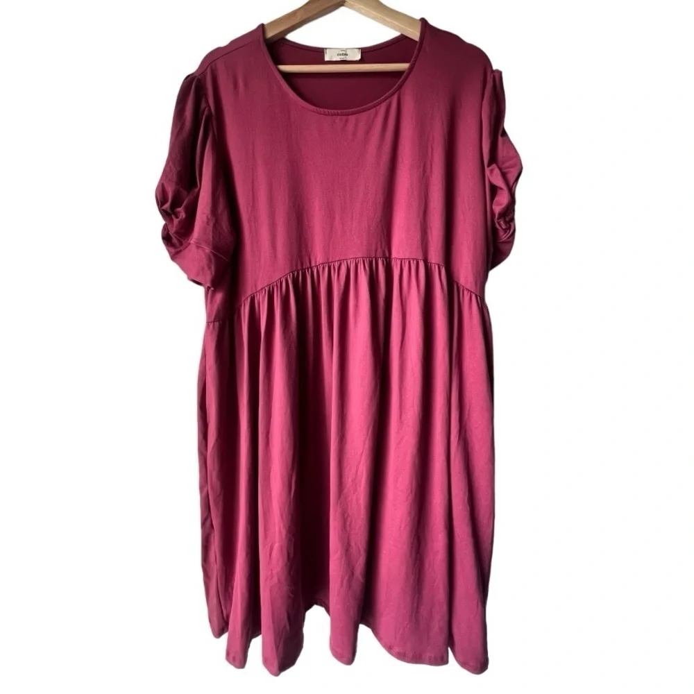Women's entro babydoll in duty rose curves short sleeve plus size smock Sz 2x. - Picture 2 of 10